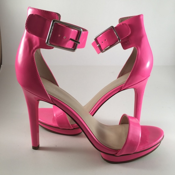 4.25in Calvin Klein Fluorescent Patent Heels - Picture 2 of 5